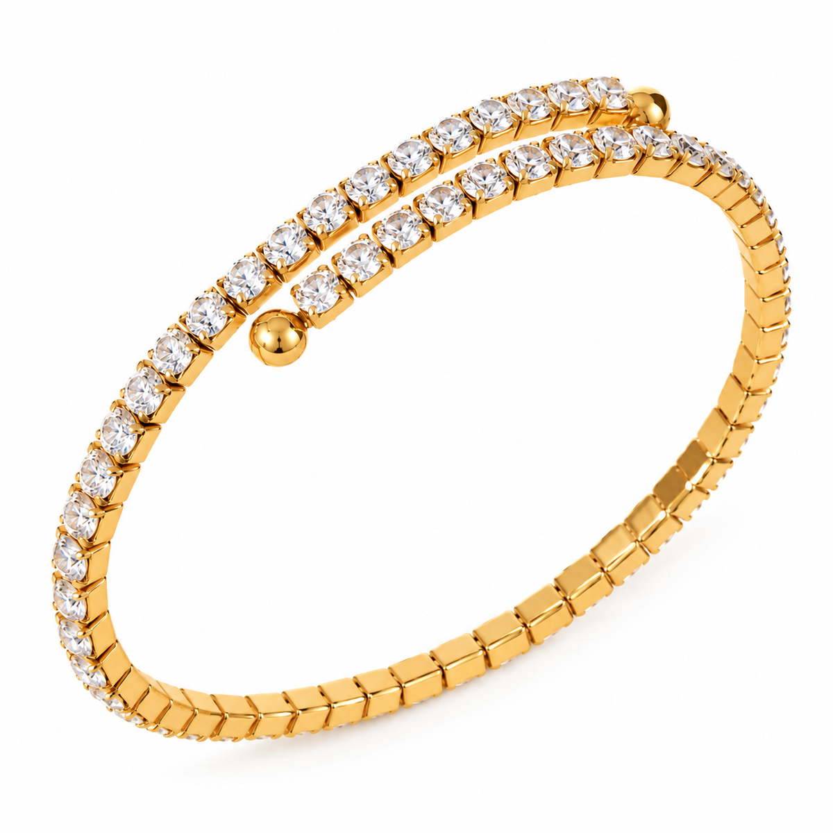 Zircon tennis bracelet in stainless steel