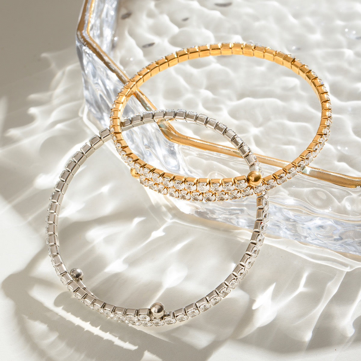 Zircon tennis bracelet in stainless steel
