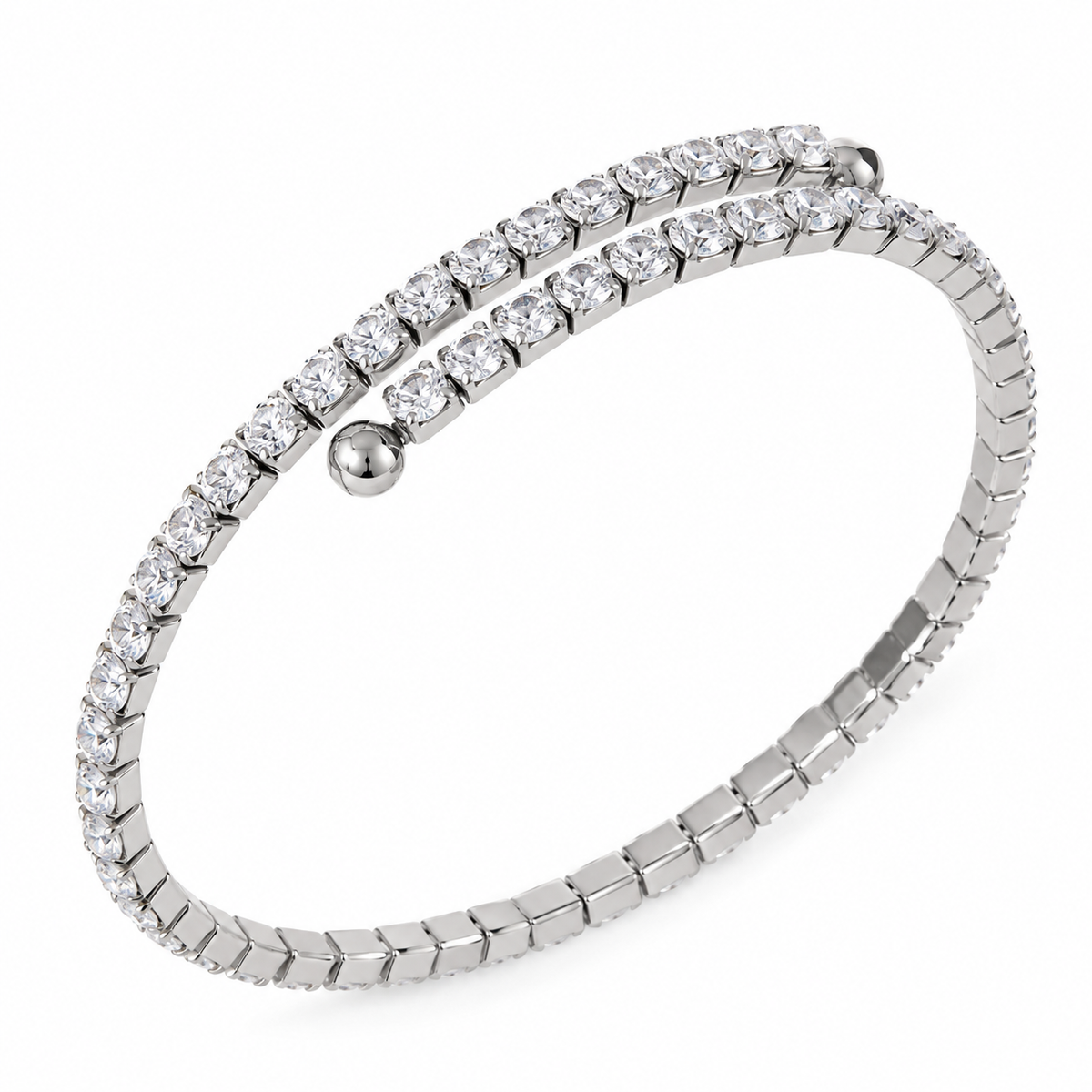 Zircon tennis bracelet in stainless steel